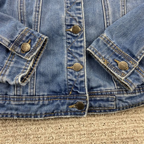 Velvet Heart Jean Jacket Women Large L Blue Denim Button Up Casual Distressed - Picture 6 of 12